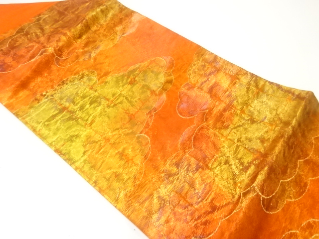 JAPANESE KIMONO / NAGOYA OBI / SILK / WOVEN CLOUDS